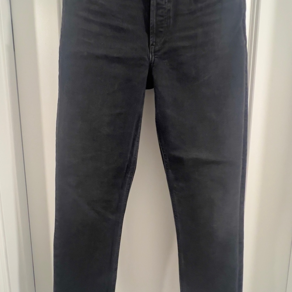 Agolde Women's High Rise Jeans in Deep Charcoal